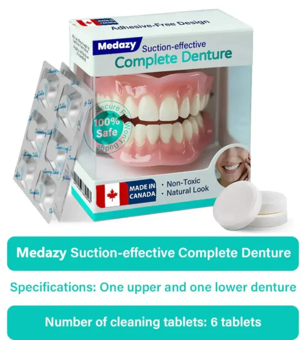 ✅ Proudly made and shipped from Canada| Medazy® Suction-fit Complete Denture 🦷🍎🍏